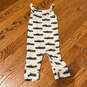 Kate Quinn 6-12m blue truck overalls.